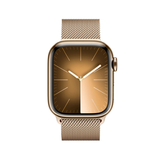 Apple Watch 9 + LTE 41mm Gold Stainless Steel with Gold Milanese Loop - ціна, характеристики, відгуки, розстрочка, фото 3