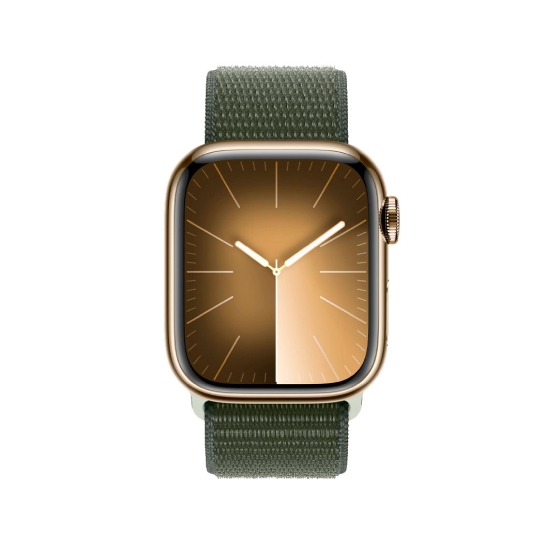 Apple Watch 9 + LTE 41mm Gold Stainless Steel with Cypress Sport Loop - ціна, характеристики, відгуки, розстрочка, фото 2