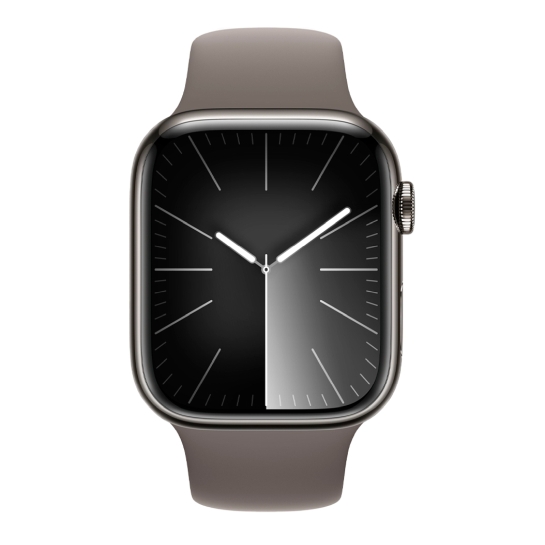 Apple Watch 9 + LTE 45mm Graphite Stainless Steel Case with Clay Sport Band - цена, характеристики, отзывы, рассрочка, фото 2