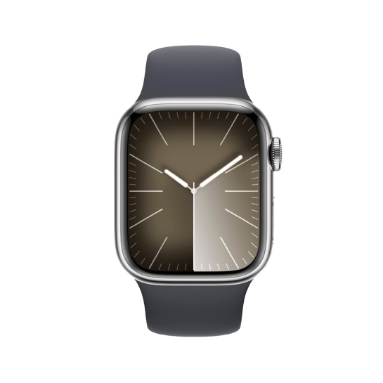 Apple Watch 9 + LTE 41mm Silver Stainless Steel with Midnight Sport Band - ціна, характеристики, відгуки, розстрочка, фото 2