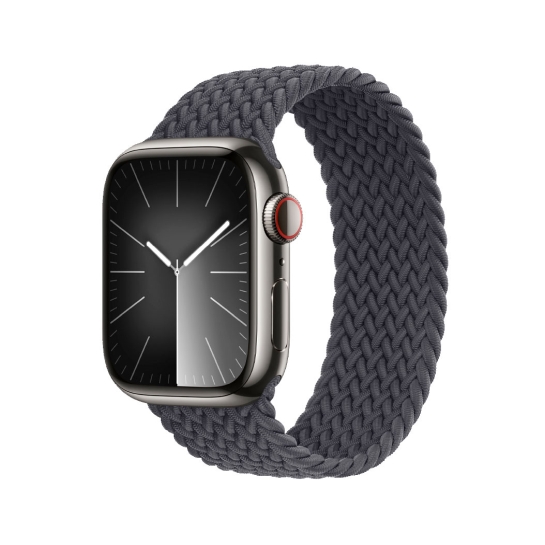 Apple Watch 9 + LTE 41mm Graphite Stainless Steel with Midnight Braided Solo Loop - ціна, характеристики, відгуки, розстрочка, фото 1
