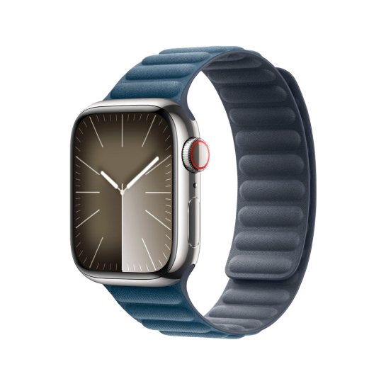 Apple Watch 9 + LTE 41mm Silver Stainless Steel with Pacific Blue Magnetic Link Купить - ціна, характеристики, відгуки, розстрочка, фото 1