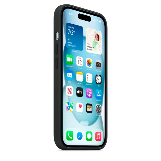 Чехол Apple Silicone Case with MagSafe for iPhone 15 Black - цена, характеристики, отзывы, рассрочка, фото 3