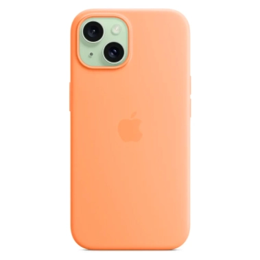 Чехол Apple Silicone Case with MagSafe for iPhone 15 Orange Sorbet - цена, характеристики, отзывы, рассрочка, фото 1