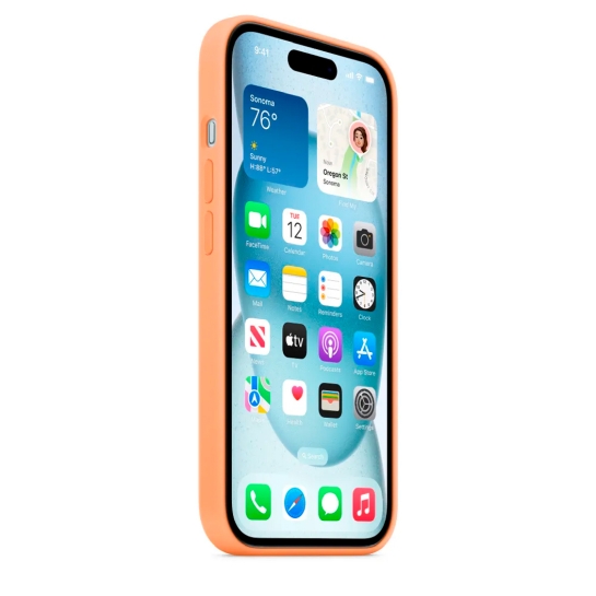 Чехол Apple Silicone Case with MagSafe for iPhone 15 Orange Sorbet - цена, характеристики, отзывы, рассрочка, фото 3