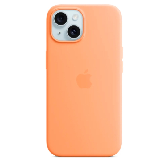 Чехол Apple Silicone Case with MagSafe for iPhone 15 Orange Sorbet - цена, характеристики, отзывы, рассрочка, фото 4