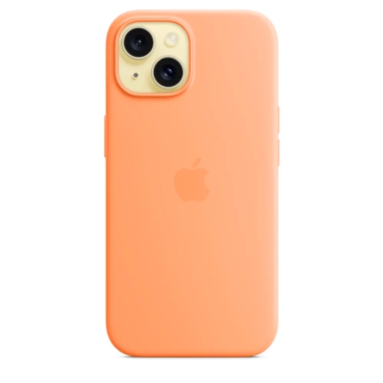 Чохол Apple Silicone Case with MagSafe for iPhone 15 Orange Sorbet - ціна, характеристики, відгуки, розстрочка, фото 6