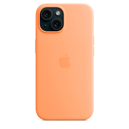 Чехол Apple Silicone Case with MagSafe for iPhone 15 Orange Sorbet - цена, характеристики, отзывы, рассрочка, фото 7