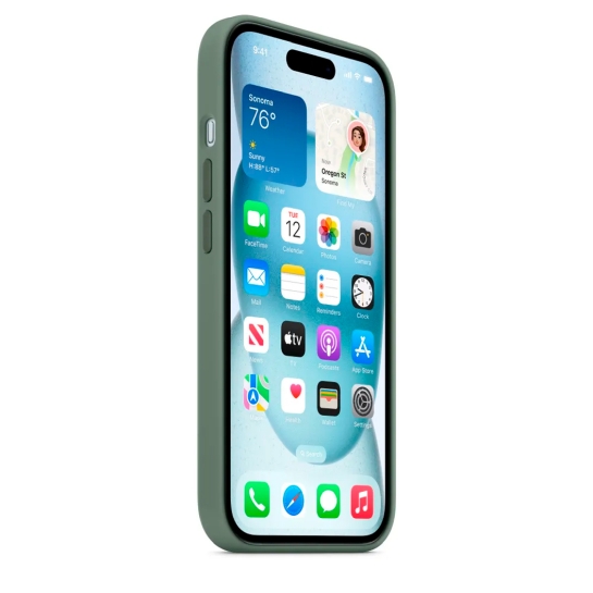 Чехол Apple Silicone Case with MagSafe for iPhone 15 Cypress - цена, характеристики, отзывы, рассрочка, фото 3