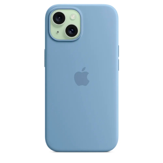 Чехол Apple Silicone Case with MagSafe for iPhone 15 Winter Blue - цена, характеристики, отзывы, рассрочка, фото 6