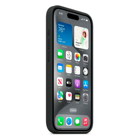 Чохол Apple Silicone Case with MagSafe for iPhone 15 Pro Black - ціна, характеристики, відгуки, розстрочка, фото 3