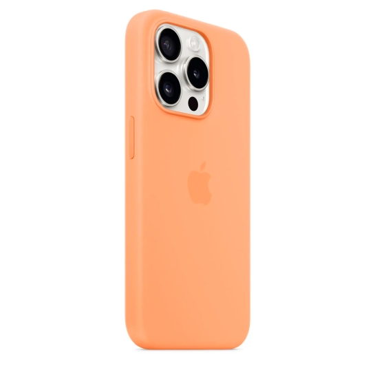 Чохол Apple Silicone Case with MagSafe for iPhone 15 Pro Orange Sorbet - ціна, характеристики, відгуки, розстрочка, фото 2
