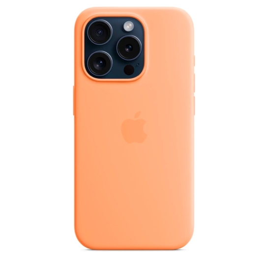 Чехол Apple Silicone Case with MagSafe for iPhone 15 Pro Orange Sorbet - цена, характеристики, отзывы, рассрочка, фото 4