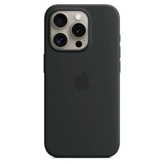 Чохол Apple Silicone Case with MagSafe for iPhone 15 Pro Max Black - ціна, характеристики, відгуки, розстрочка, фото 1