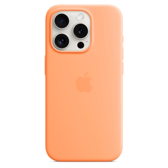 Чехол Apple Silicone Case c MagSafe for iPhone 15 Pro Max Orange Sorbet - цена, характеристики, отзывы, рассрочка, фото 1