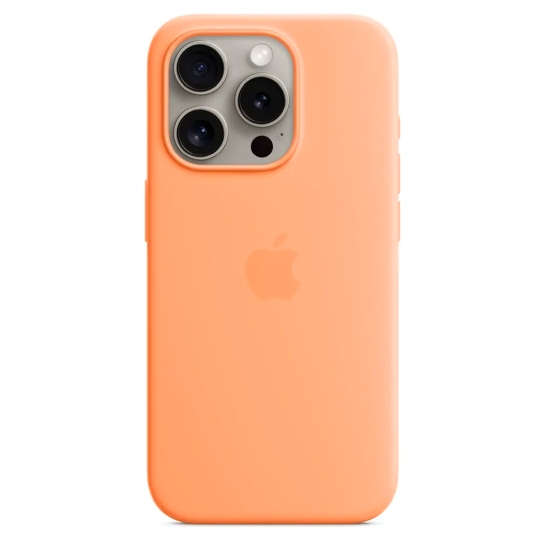 Чохол Apple Silicone Case with MagSafe for iPhone 15 Pro Max Orange Sorbet - ціна, характеристики, відгуки, розстрочка, фото 6