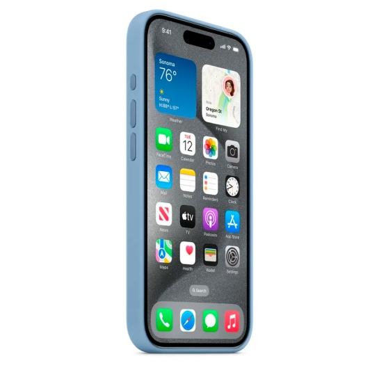 Чехол Apple Silicone Case with MagSafe for iPhone 15 Pro Max Winter Blue - цена, характеристики, отзывы, рассрочка, фото 3