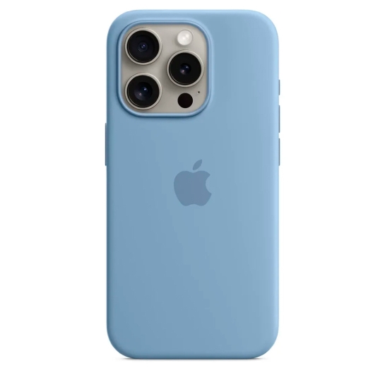 Чохол Apple Silicone Case with MagSafe for iPhone 15 Pro Max Winter Blue - ціна, характеристики, відгуки, розстрочка, фото 4