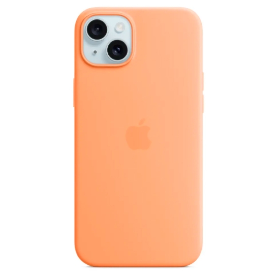 Чехол Apple Silicone Case c MagSafe for iPhone 15 Plus Orange Sorbet - цена, характеристики, отзывы, рассрочка, фото 1