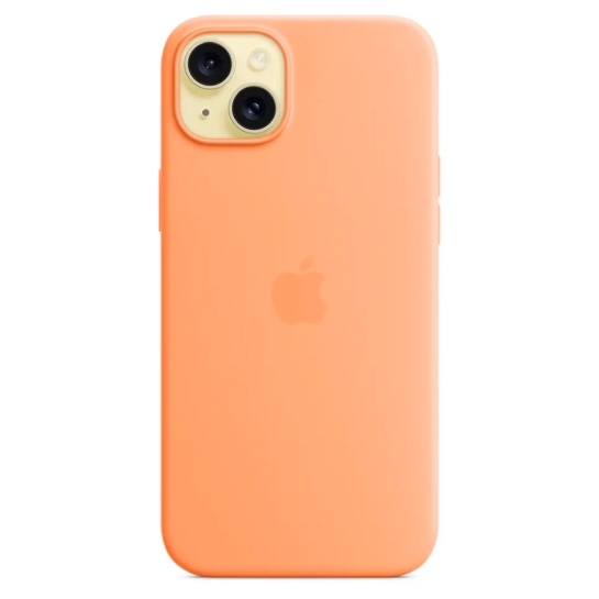 Чохол Apple Silicone Case with MagSafe for iPhone 15 Plus Orange Sorbet - ціна, характеристики, відгуки, розстрочка, фото 3