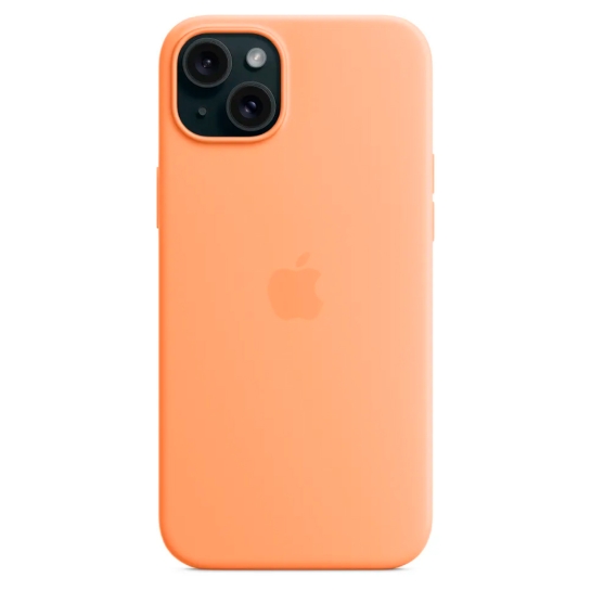 Чехол Apple Silicone Case with MagSafe for iPhone 15 Plus Orange Sorbet - цена, характеристики, отзывы, рассрочка, фото 5
