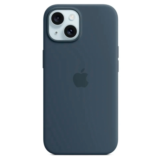 Чехол Apple Silicone Case with MagSafe for iPhone 15 Plus Storm Blue