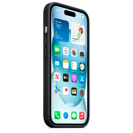 Чохол Apple FineWoven Case with MagSafe for iPhone 15 Plus Black - ціна, характеристики, відгуки, розстрочка, фото 3