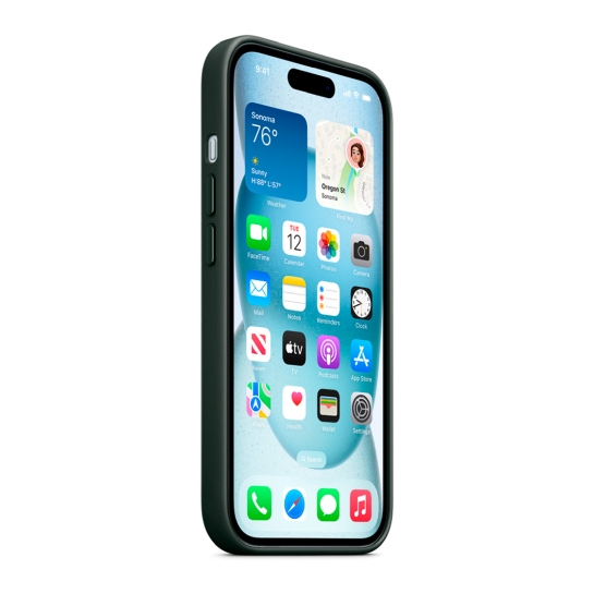 Чохол Apple FineWoven Case with MagSafe for iPhone 15 Plus Evergreen - ціна, характеристики, відгуки, розстрочка, фото 3