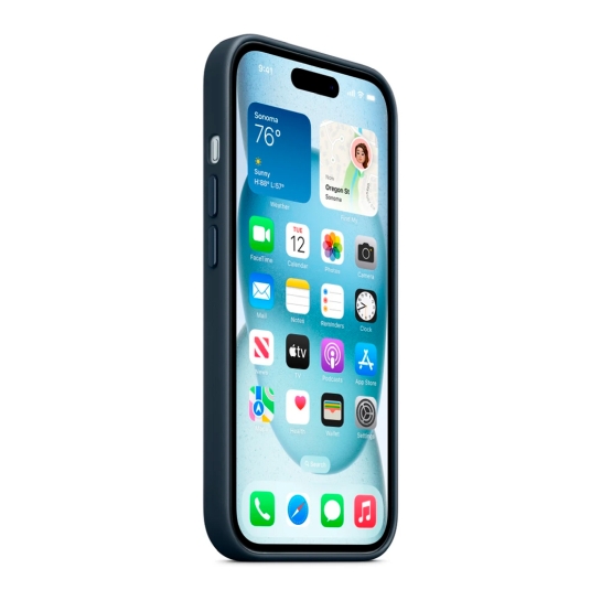 Чехол Apple FineWoven Case with MagSafe for iPhone 15 Plus Pacific Blue - цена, характеристики, отзывы, рассрочка, фото 3