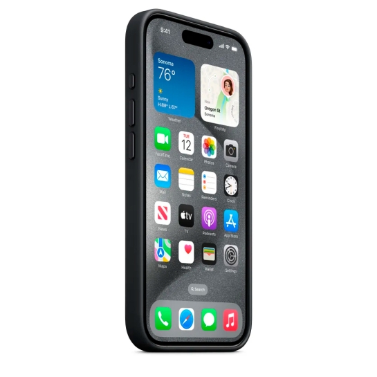 Чохол Apple FineWoven Case with MagSafe for iPhone 15 Pro Max Black - ціна, характеристики, відгуки, розстрочка, фото 3