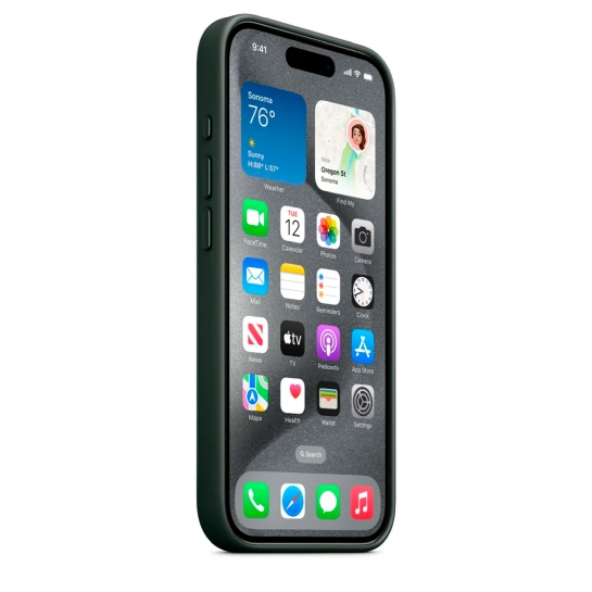 Чехол Apple FineWoven Case with MagSafe for iPhone 15 Pro Max Evergreen - цена, характеристики, отзывы, рассрочка, фото 3