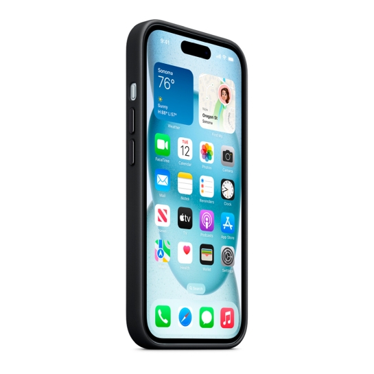 Чехол Apple FineWoven Case with MagSafe for iPhone 15 Black - цена, характеристики, отзывы, рассрочка, фото 3