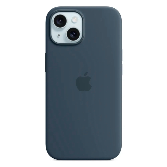 Чохол Apple Silicone Case with MagSafe for iPhone 15 Storm Blue - ціна, характеристики, відгуки, розстрочка, фото 1
