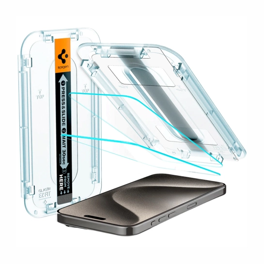 Захисне скло Spigen for iPhone 15 Pro Max EZ FIT GLAS.tR (2 Pack)