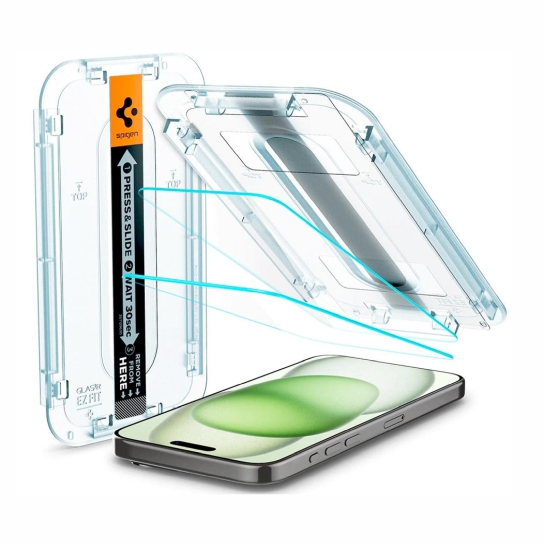 Защитное стекло Spigen for iPhone 15 Plus EZ FIT tR (2 Pack) - цена, характеристики, отзывы, рассрочка, фото 1