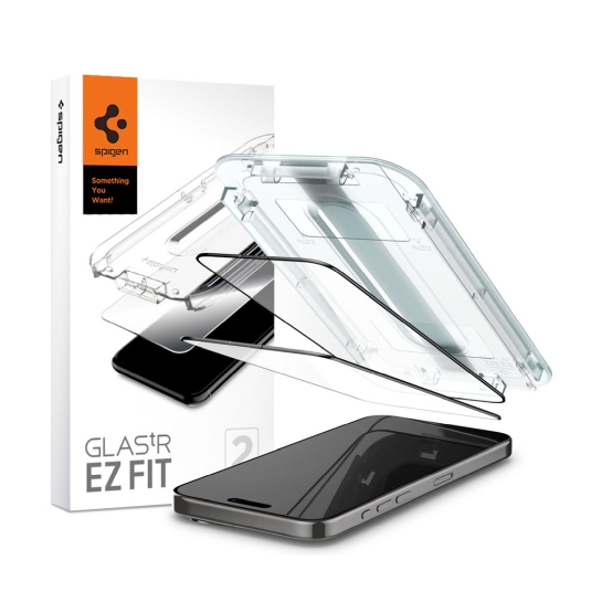 Защитное стекло Spigen for iPhone 15 Pro EZ FIT tR(2 Pack) - цена, характеристики, отзывы, рассрочка, фото 1