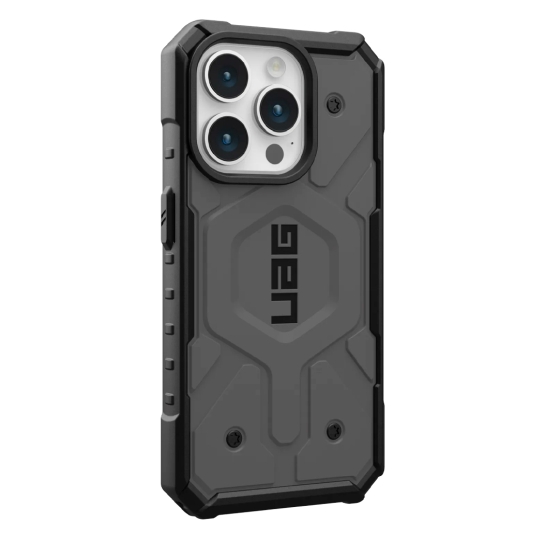 Чехол UAG Pathfinder Magsafe for iPhone 15 Pro Silver - цена, характеристики, отзывы, рассрочка, фото 3