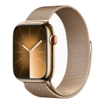 Apple Watch 9 + LTE 45mm Gold Stainless Steel Case with Gold Milanese Loop