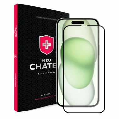 Стекло +NEU Chatel Corning Gorilla Glass with Mesh for iPhone 14 Pro Max/15 Plus Front Black - цена, характеристики, отзывы, рассрочка, фото 1