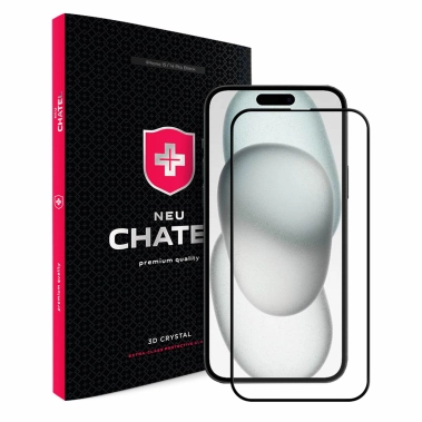 Скло +NEU Chatel Corning Gorilla Glass with Mesh for iPhone 14 Pro/15 Front Black - цена, характеристики, отзывы, рассрочка, фото 1