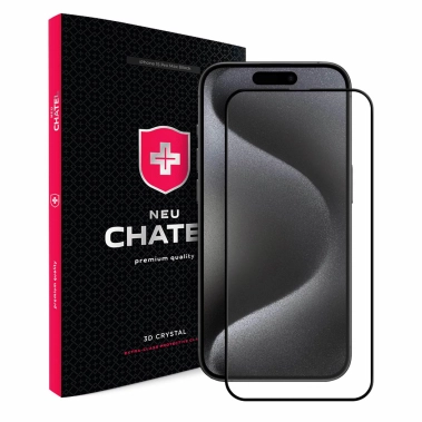 Стекло +NEU Chatel Corning Gorilla Glass with Mesh for iPhone 15 Pro Max Front Black