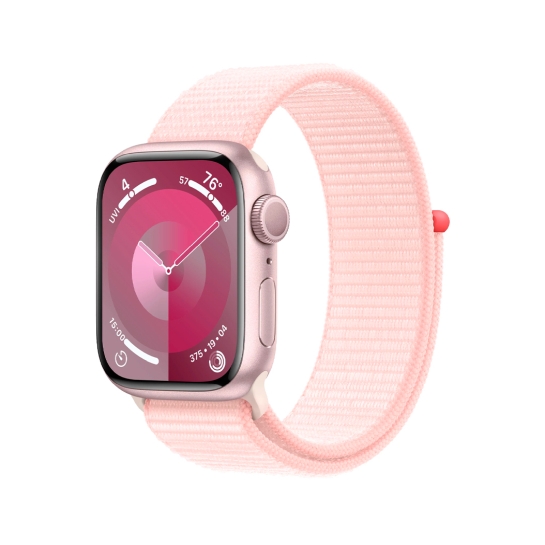 Apple Watch 9 41mm Pink Aluminum Case with Light Pink Sport Loop - ціна, характеристики, відгуки, розстрочка, фото 1