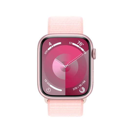 Apple Watch 9 41mm Pink Aluminum Case with Light Pink Sport Loop - ціна, характеристики, відгуки, розстрочка, фото 2