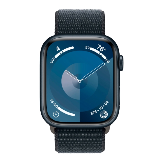 Apple Watch 9 45mm Midnight Aluminum Case with Midnight Sport Loop - ціна, характеристики, відгуки, розстрочка, фото 2