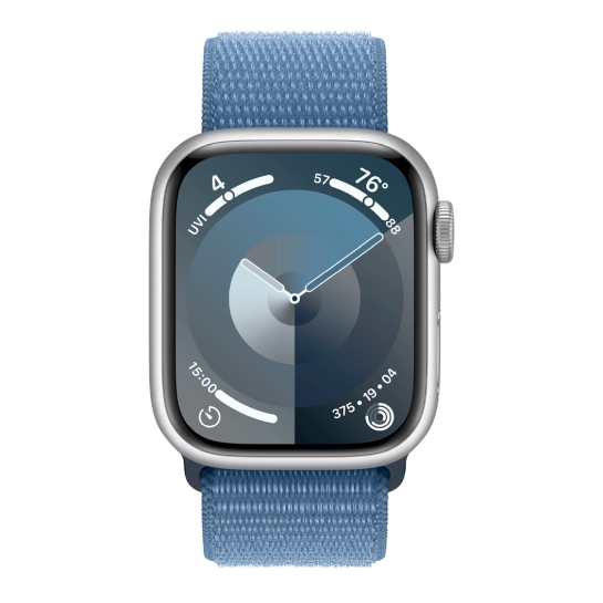 Apple Watch 9 45mm Silver Aluminum Case with Winter Blue Sport Loop - ціна, характеристики, відгуки, розстрочка, фото 3