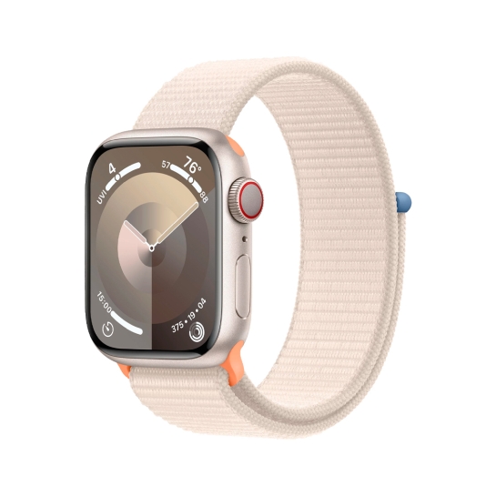 Apple Watch 9 + LTE 41mm Starlight Aluminum Case with Starlight Sport Loop - цена, характеристики, отзывы, рассрочка, фото 1