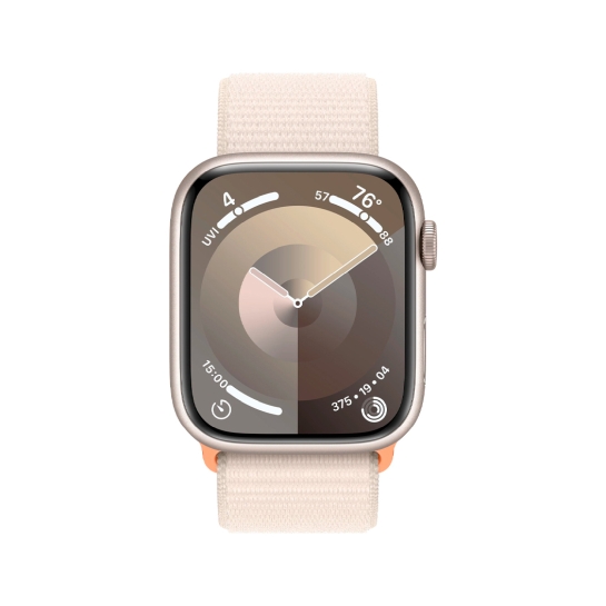 Apple Watch 9 + LTE 41mm Starlight Aluminum Case with Starlight Sport Loop - ціна, характеристики, відгуки, розстрочка, фото 3
