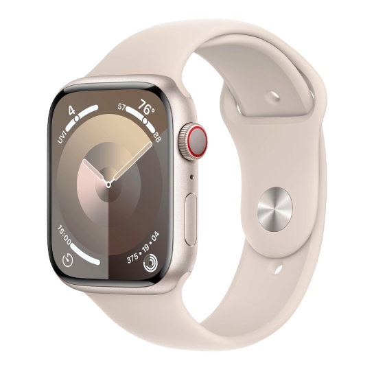 Apple Watch 9 + LTE 45mm Starlight Aluminum Case with Starlight Sport Band - цена, характеристики, отзывы, рассрочка, фото 1