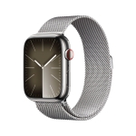 Apple Watch 9 + LTE 41mm Silver Stainless Steel with Silver Milanese Loop