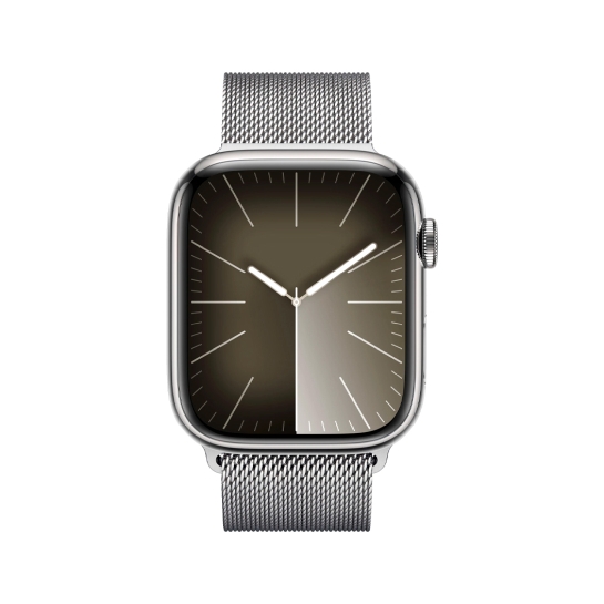 Apple Watch 9 + LTE 41mm Silver Stainless Steel with Silver Milanese Loop - ціна, характеристики, відгуки, розстрочка, фото 2